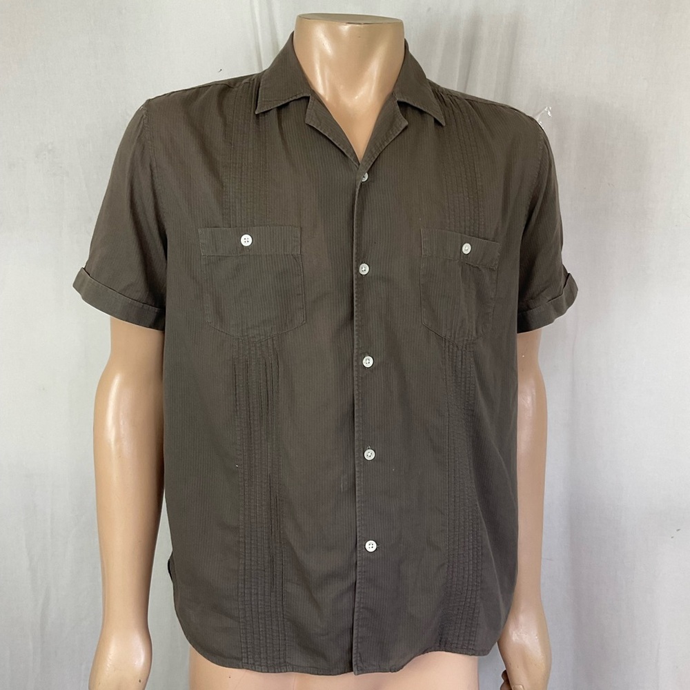 Marc Jacobs Men's Brown Chest Pockets Short Sleeve Button Down Shirt Size M